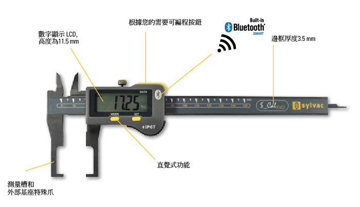 瑞士 Sylvac S_Cal EVO 蓝芽电子卡尺（Smart Special Jaws）